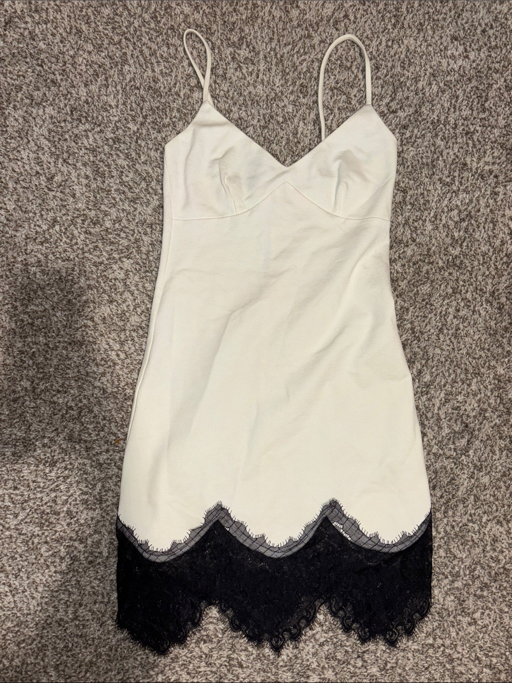 White & Black Lace Slip Dress - Women Intimates